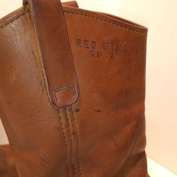 Vintage RED WING 1155 PECOS Size 11 Brown Leather Pull-on Work Boots *Classic* - Picture 6 of 14